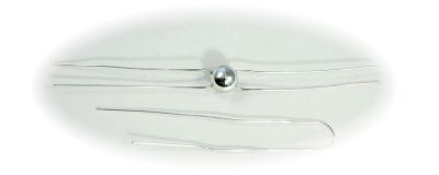 Lata perle šesticípá 12/65 mm  - stříbrná 2 ks